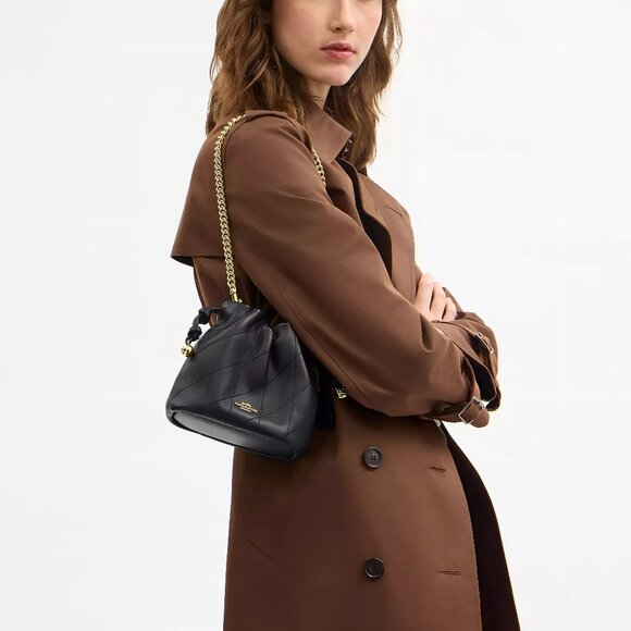 COACH Faye Mini Drawstring Bag With Quilting - Picture 2 of 15